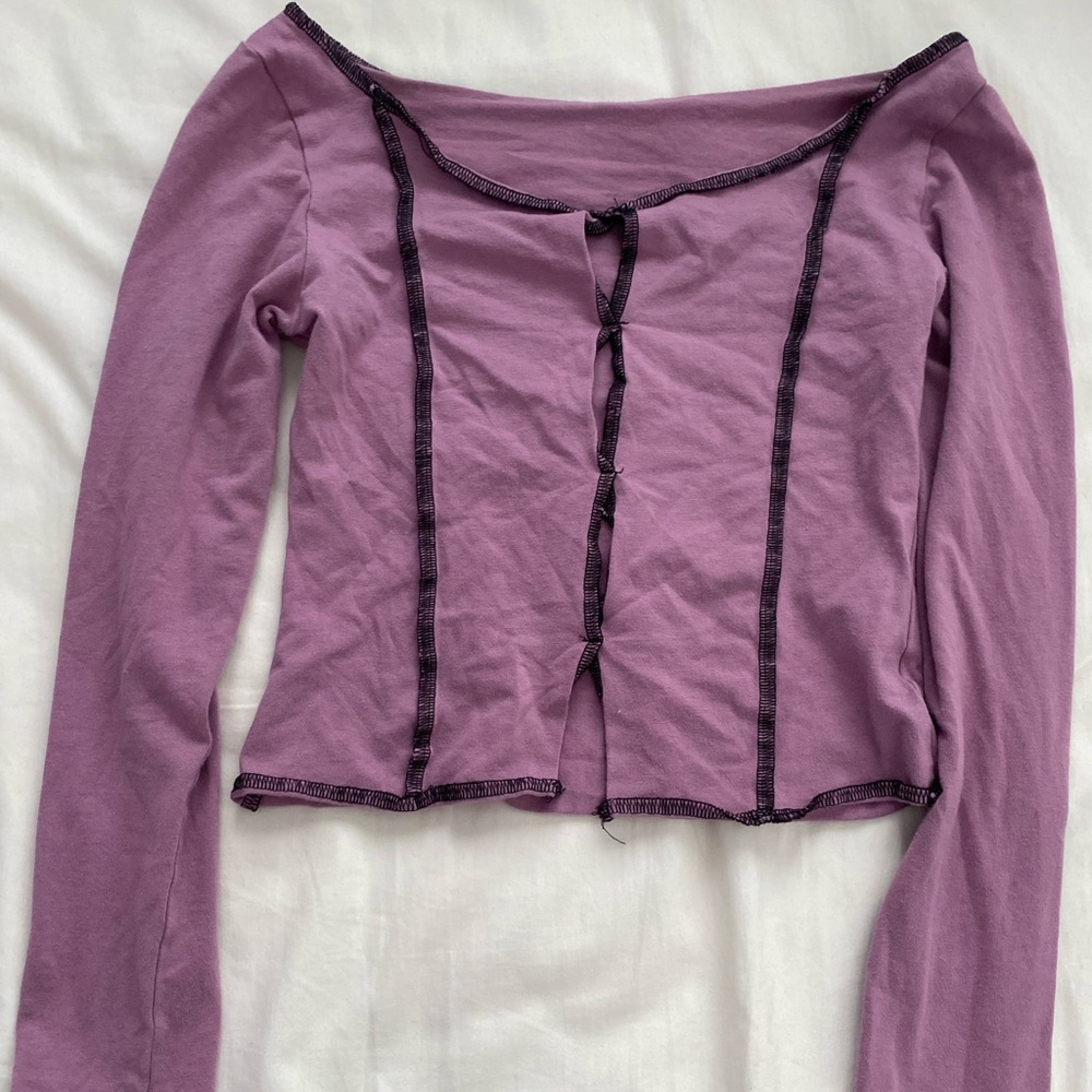 purple and black long sleeve